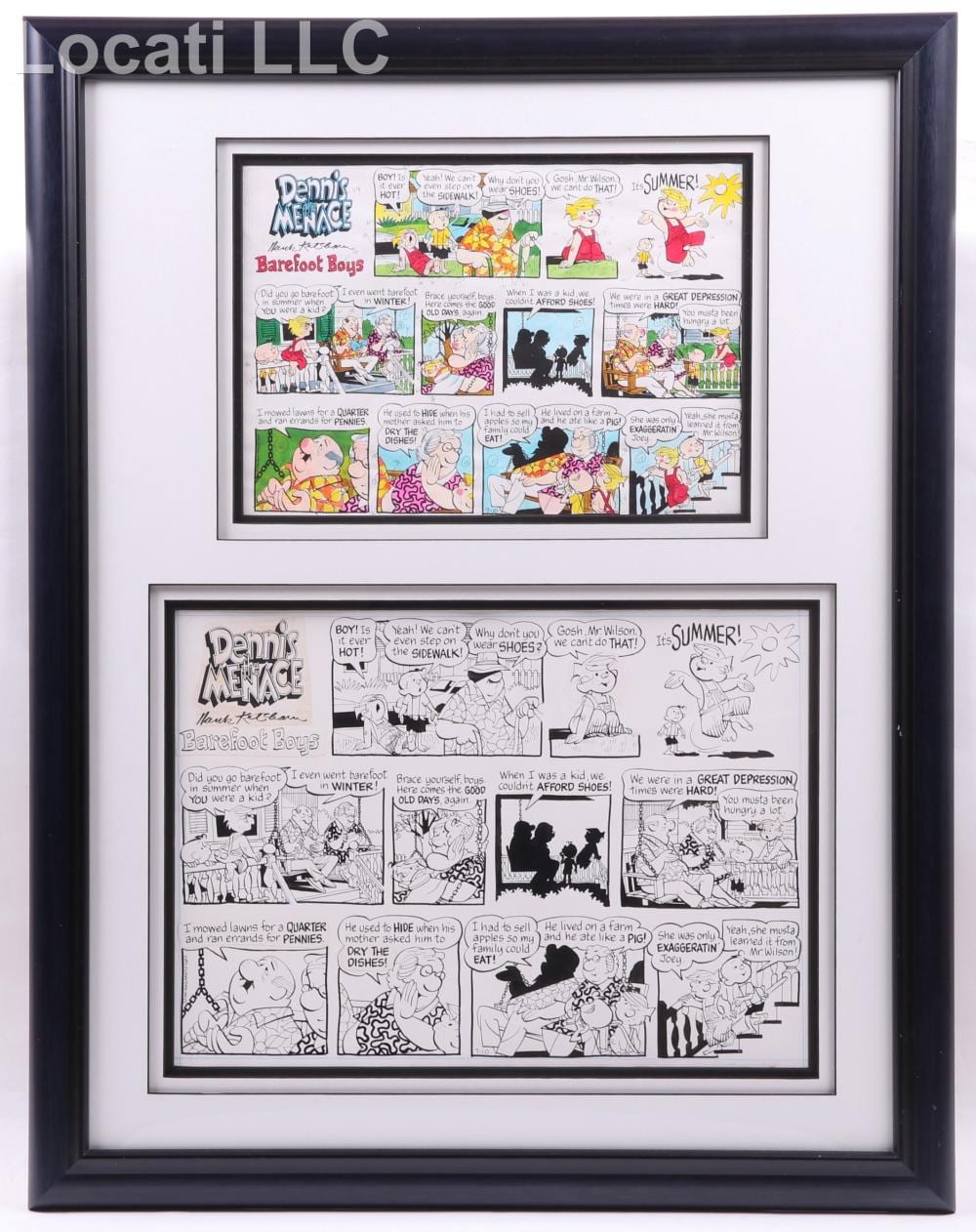 hank ketcham american 1920 2001 two dennis the menace drafts · Locati LLC · 2019-01-21 Hank Ketcham comparable auction result: hank ketcham american 1920 2001 two dennis the menace drafts