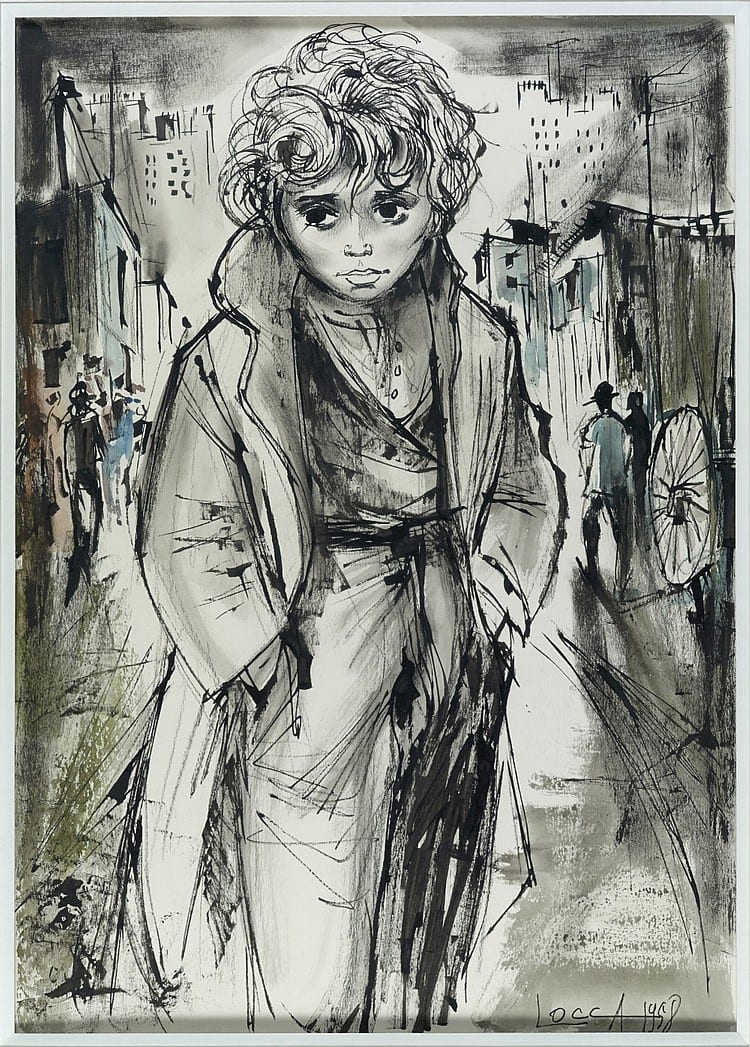 albert locca poulbot ink signed on the lower right and dated 1958 50 x 36 cm · Expertisez Enchères · 2019-01-16 Albert Locca comparable auction result: albert locca poulbot ink signed on the lower right and dated 1958 50 x 36 cm
