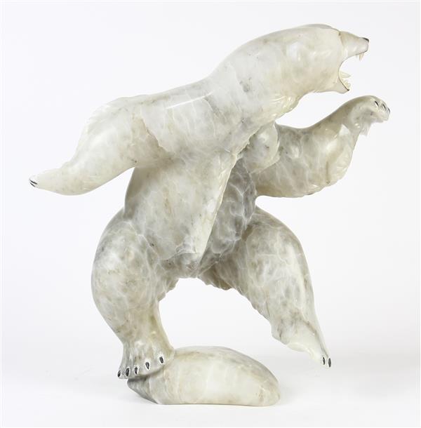 Davie Atchealak comparable auction result: davie atchealak inuit 1947 2006 the dancing bear executed in alabaster