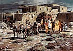 Gary Lawrence Niblett comparable auction result: gary lawrence niblett born 1943 santa fe arrival 32 x 44in