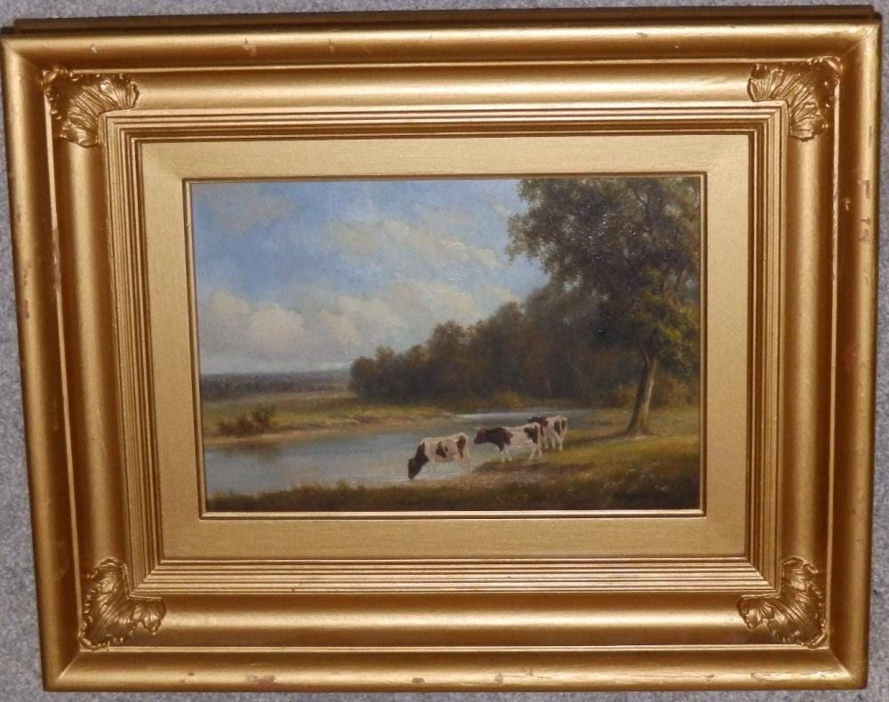 Henry Harold Vickers comparable auction result: henry harold vickers canadian 1851 1918 oil on panel cattle watering