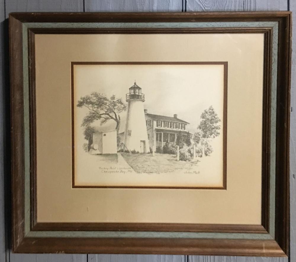 John Moll comparable auction result: john moll print turkey point lighthouse