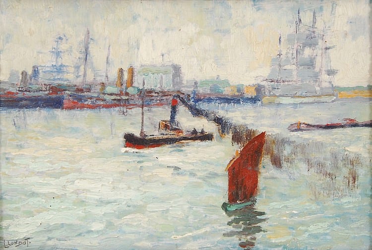 Léon Londot comparable auction result: l on londot 1878 1953 le port d anvers
