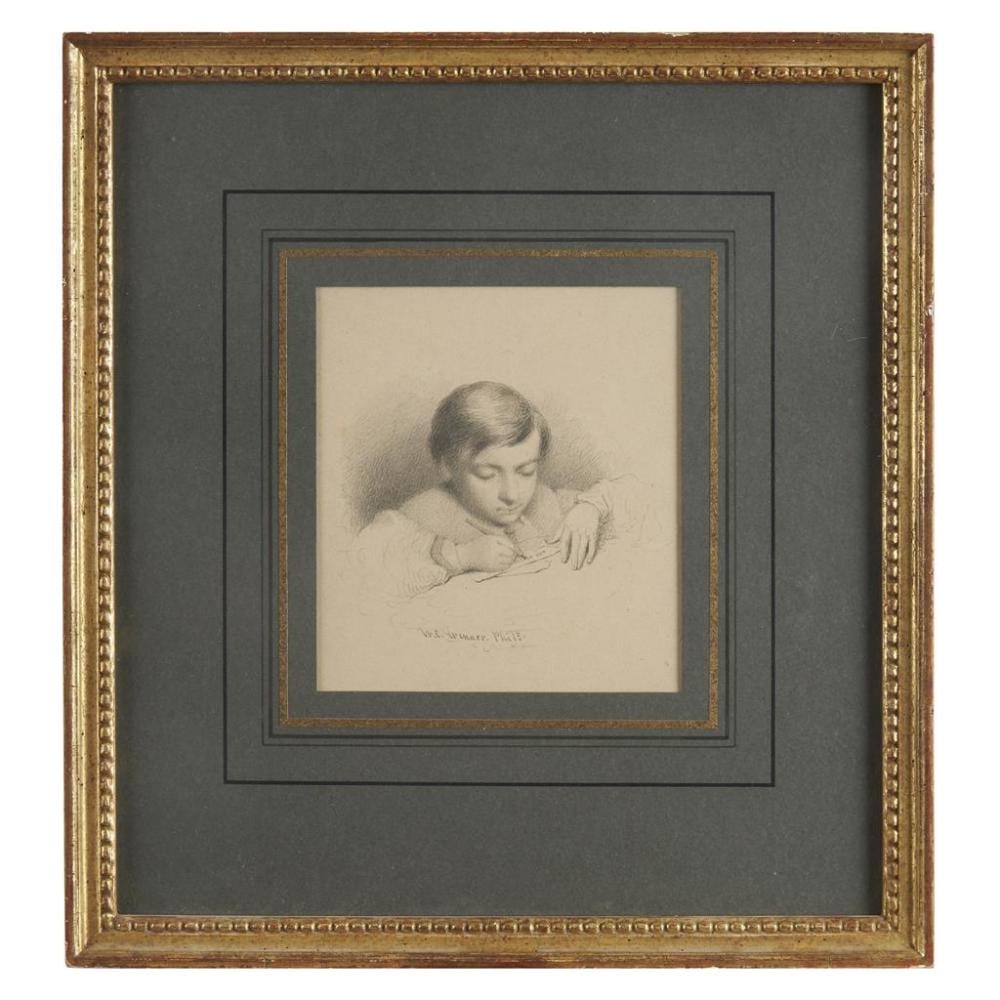 William E. Winner comparable auction result: william e winner 1815 1883 two works boy reading and boy writing circa 1864