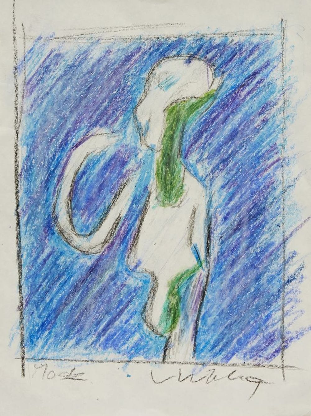 Victor Willing comparable auction result: victor willing british 1928 1988 mask 1984 crayon and pencil on pa