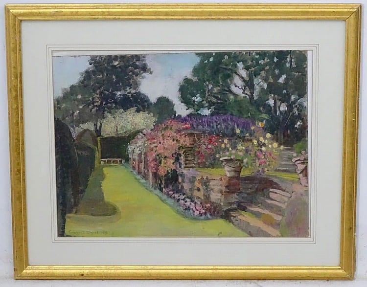 George Samuel Elgood comparable auction result: george samuel elgood 1851 1943 oil on board an english garden signed