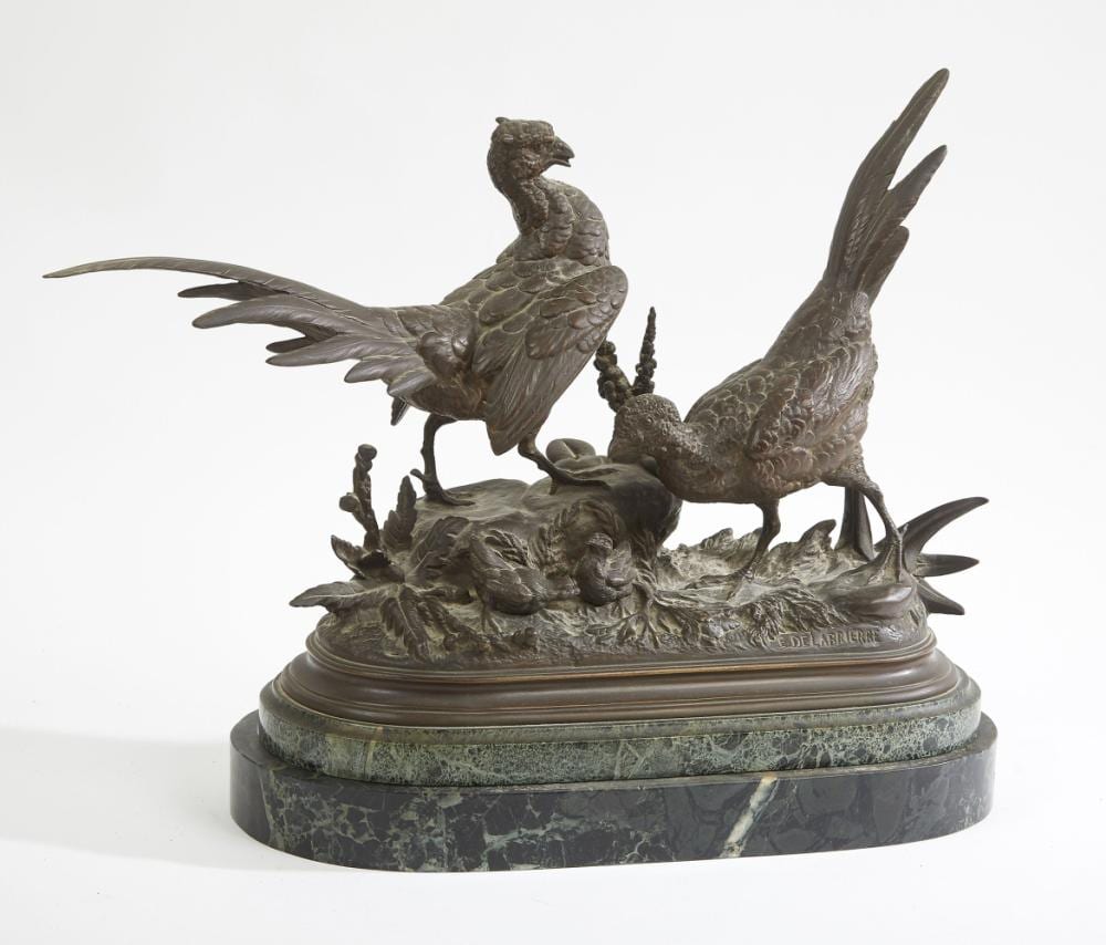 douard delabri re 1829 1912 couple de faisans bronze patine brune sign sur la terrasse reposan · Tradart Deauville · 2019-02-17 Paul-Edouard Delabrière comparable auction result: douard delabri re 1829 1912 couple de faisans bronze patine brune sign sur la terrasse reposan