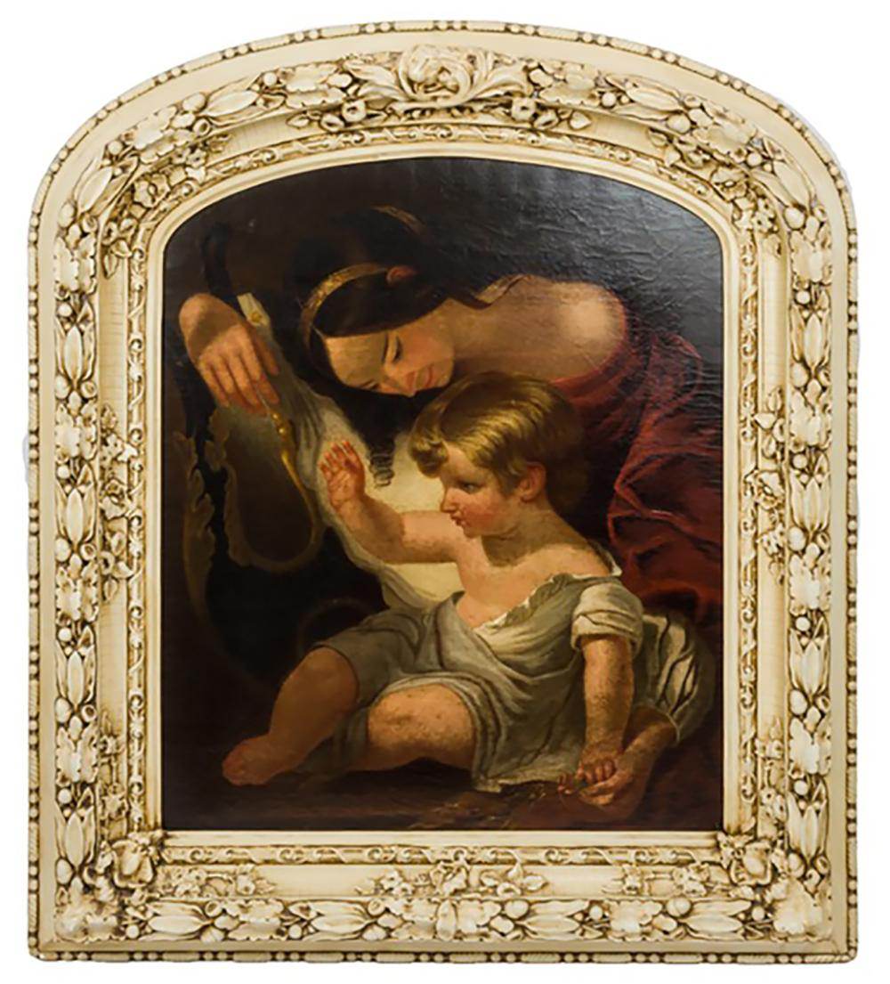 George W. Waters Unique Portrait Oil Painting of Madonna and Child sold by Worthington Galleries, lot 427 — auction record photograph