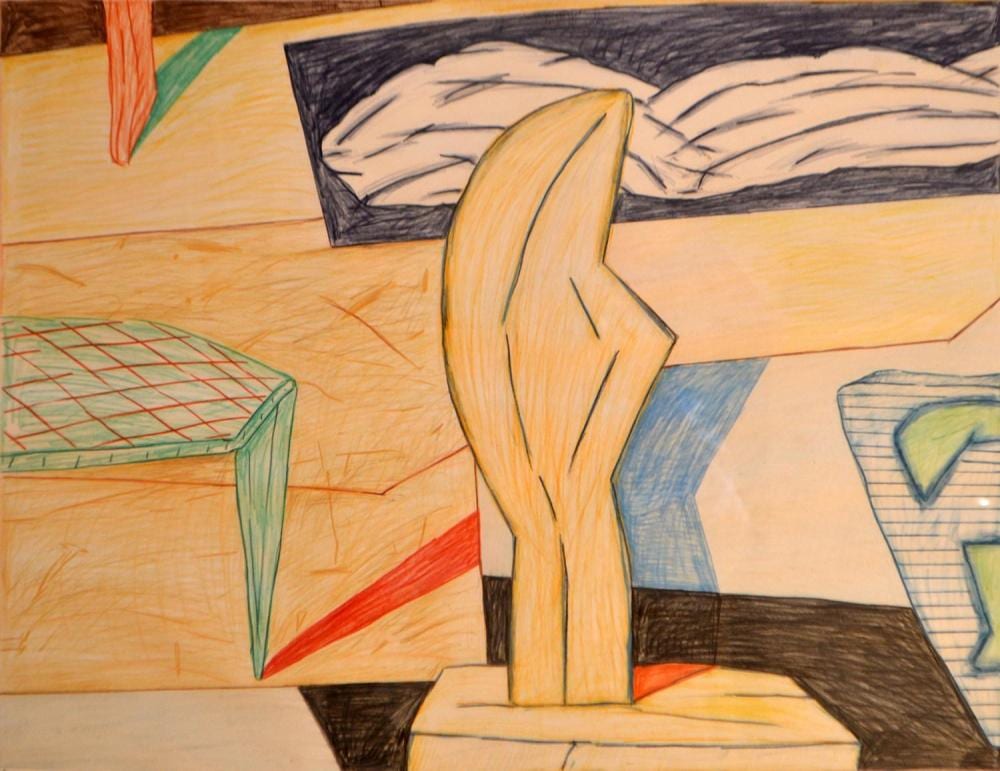 Gavin Chilcott comparable auction result: gavin chilcott chaos in the treasury 1983 coloured pencil on paper 51 x 65cm