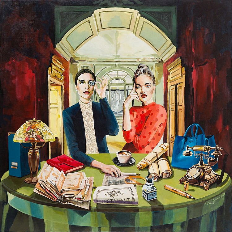 Izabela Galazka comparable auction result: izabela galazka b 1984 heiresses 2018 90 x 90 cm