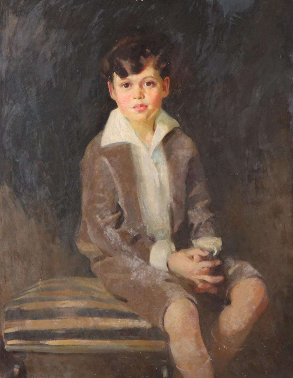 jean mclane american 1878 1964 portrait of young boy signed lower left oil on canvas accompanied by photo of painting in situ · Sloans & Kenyon · 2019-02-02 Jean McLane comparable auction result: jean mclane american 1878 1964 portrait of young boy signed lower left oil on canvas accompanied by photo of painting in situ