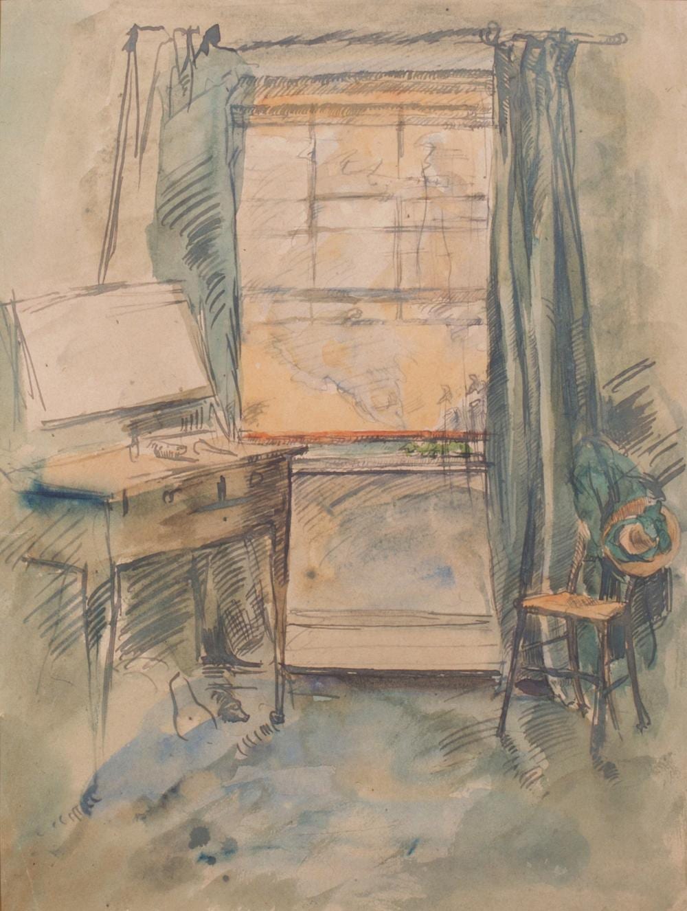 Edna Clarke Hall comparable auction result: edna clarke hall 1879 1979 interior scene