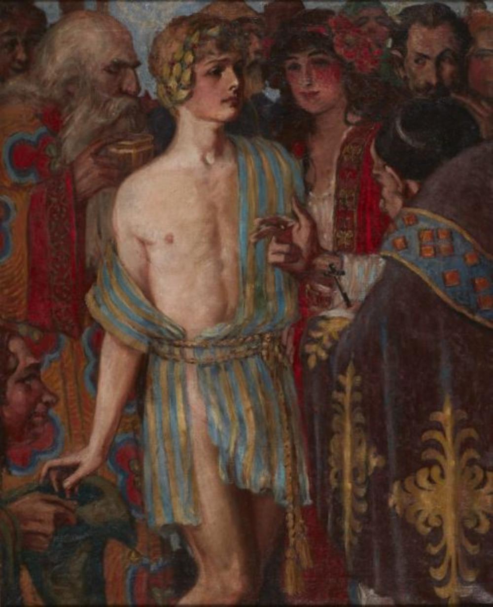 Paul Swan (American, 1884-1972) "Veritas" 1908 Oil Painting sold by Myers Fine Art, lot 161 — auction record photograph