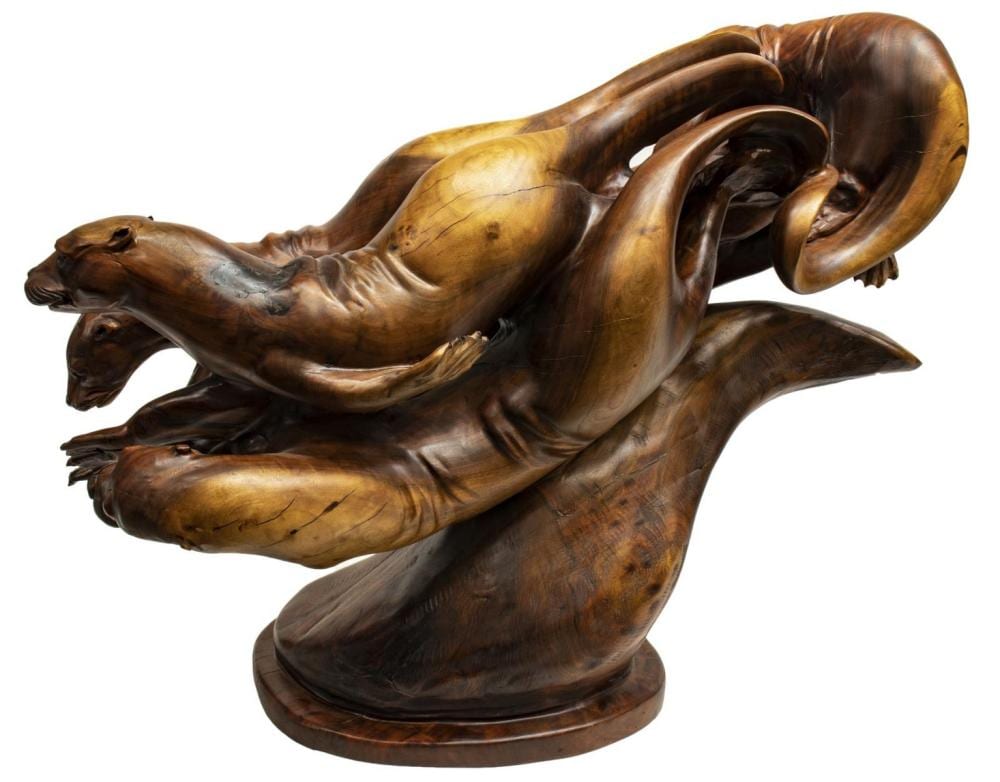J. Chester Armstrong comparable auction result: j chester armstrong b 1948 otter wood sculpture
