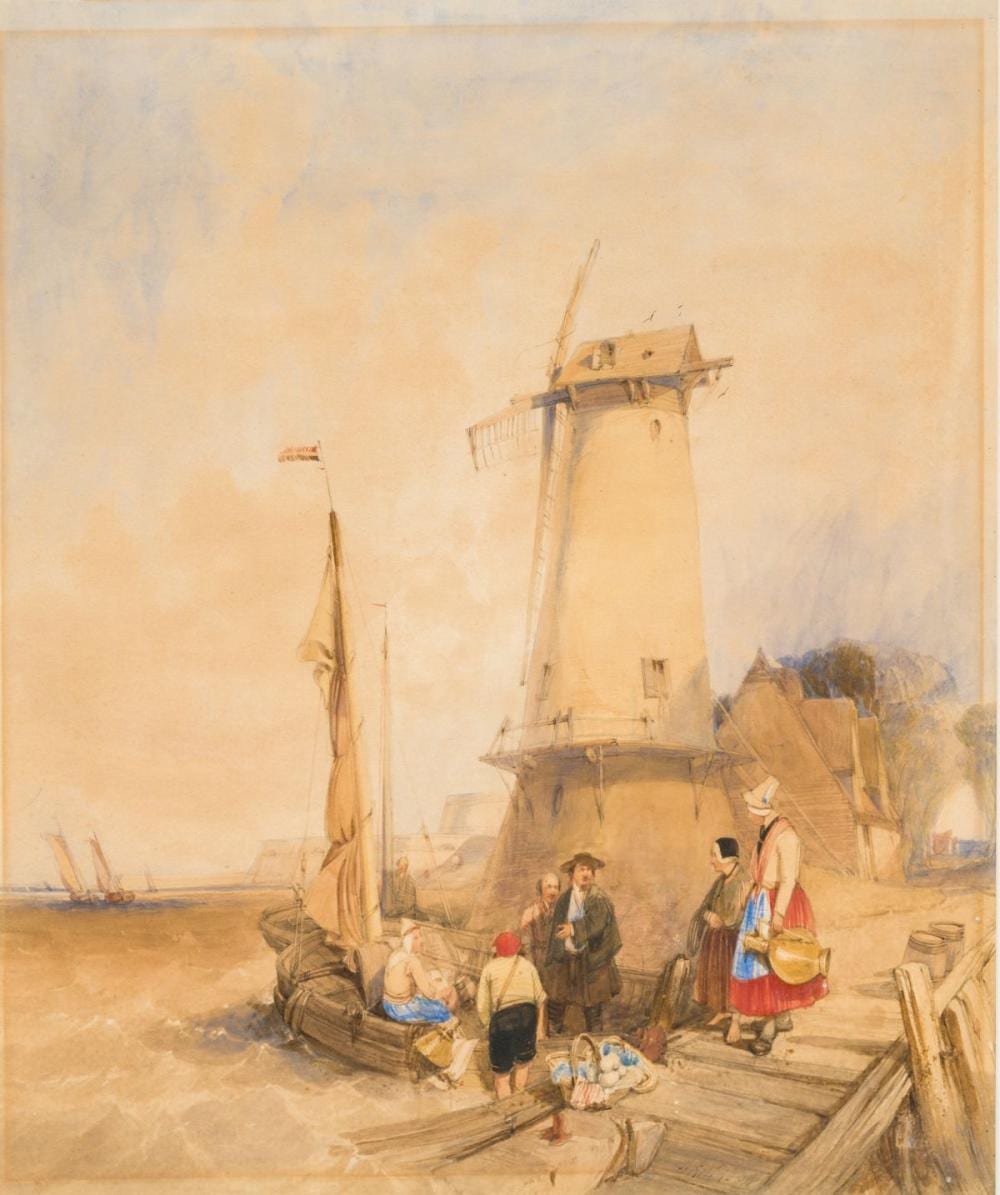 Alfred Gomersal Vickers comparable auction result: alfred gomersal vickers 1810 1837 british dutch fisherfolk on the shore n