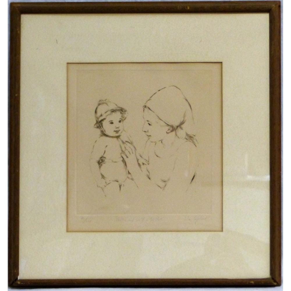 Lila Copeland comparable auction result: lila copeland mother child in the park etching