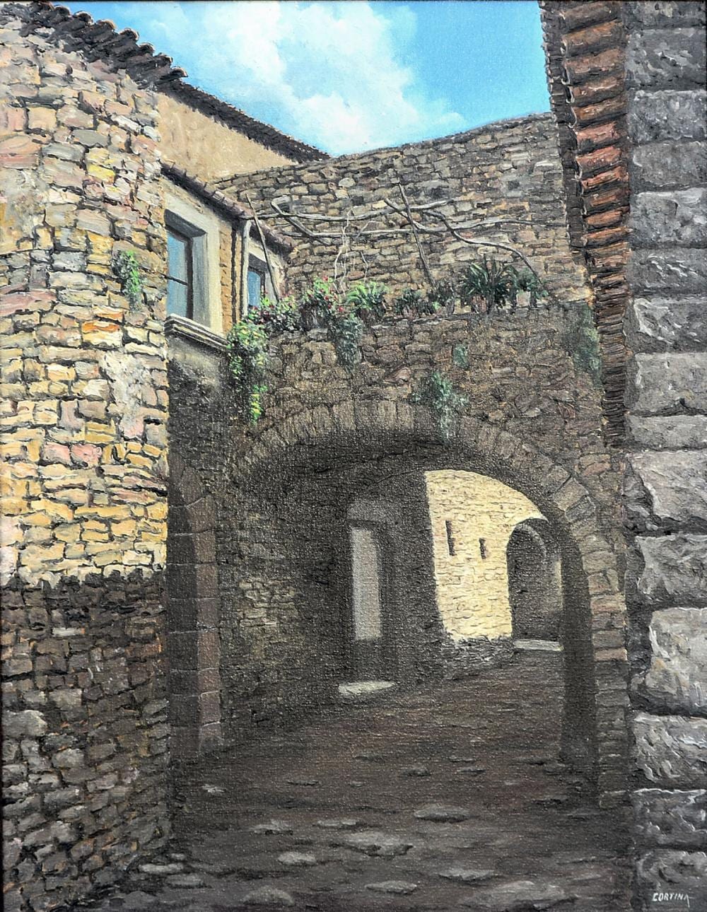 Maximo Cortina comparable auction result: maximo cortina painting pueblo de madremana