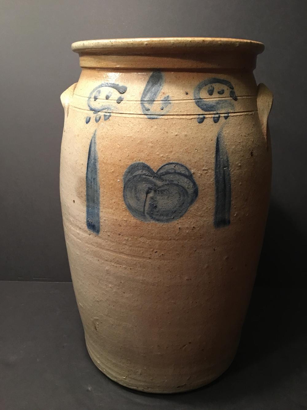 ANTIQUE Large Six gallon stoneware CS Kline churn Crock, 19th c.,17 1/4'' h sold by Capitoline Auction Gallery, lot 390 — auction record photograph