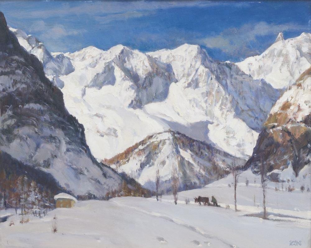 Carlo Musso comparable auction result: carlo musso 1907 1968 paesaggio innevato olio su c