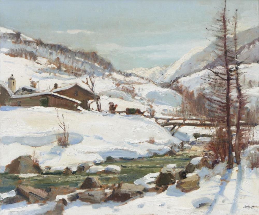 Carlo Musso comparable auction result: carlo musso 1907 1968 veduta montana olio su carto