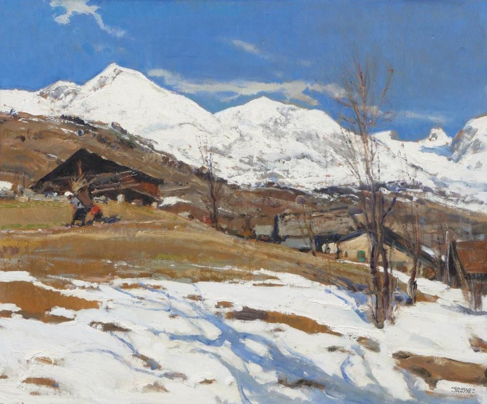 Carlo Musso comparable auction result: carlo musso 1907 1968 baite in val d aosta olio su