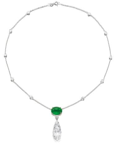 Superb Diamond Briolette Pendant Necklace comparable sale