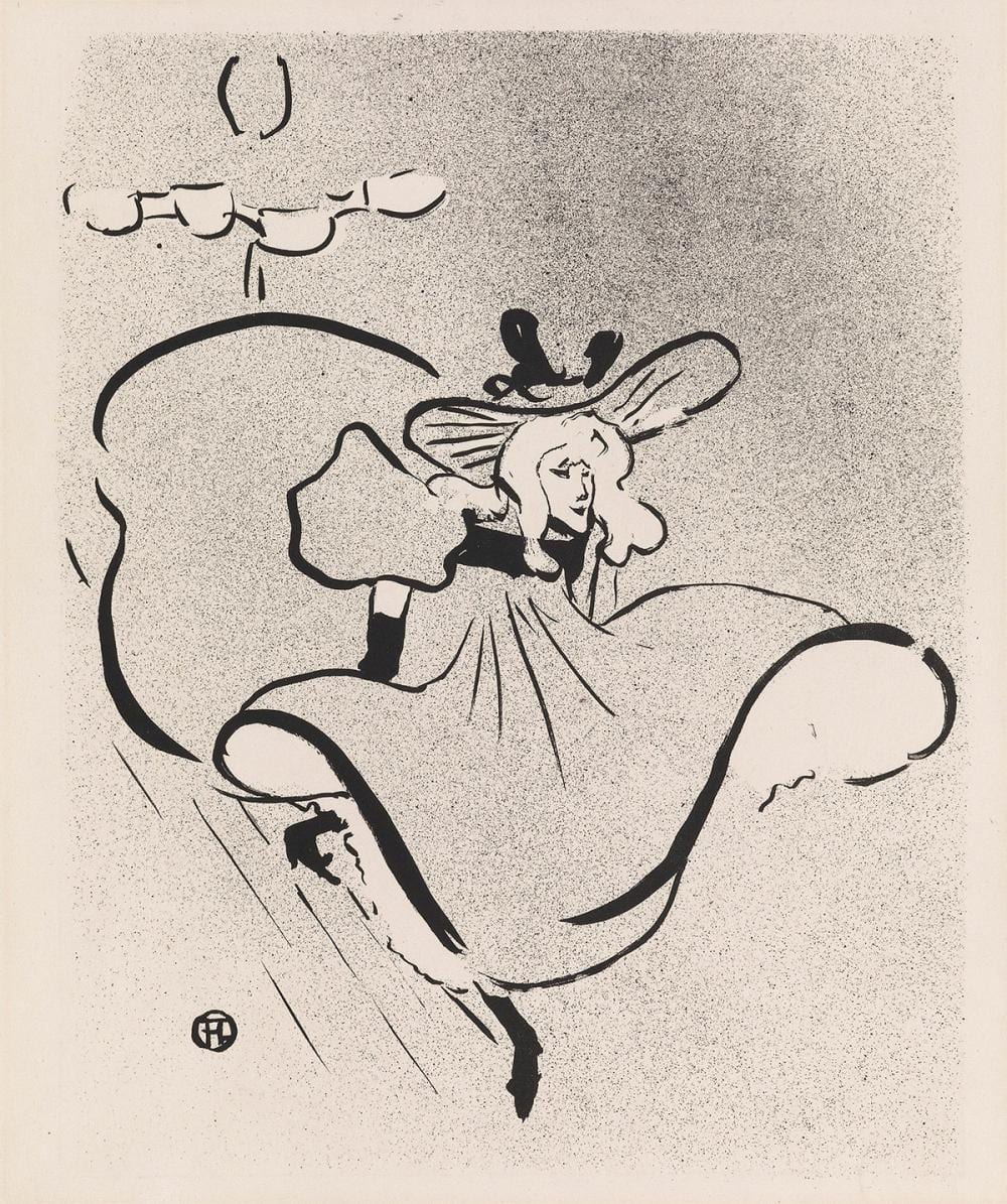 HENRI TOULOUSE-LAUTREC Jane Avril. sold by Swann Auction Galleries, lot 240 — auction record photograph