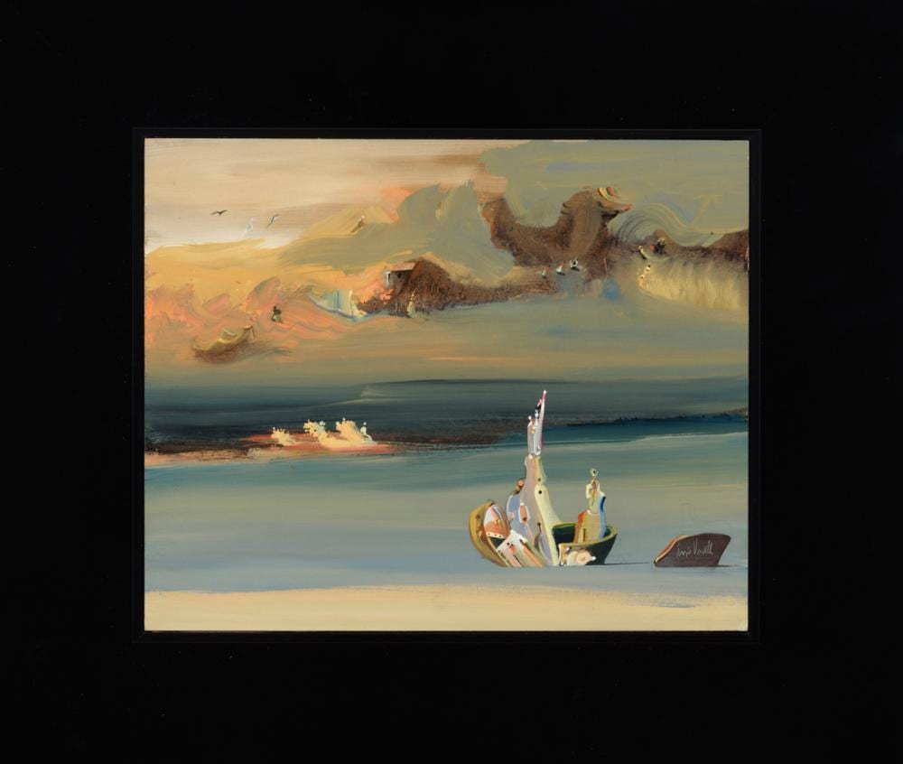 Urbano Lugris Vadillo comparable auction result: urbano lugris vadillo vigo 1942 pasando el d a en la isla de ons oil on board