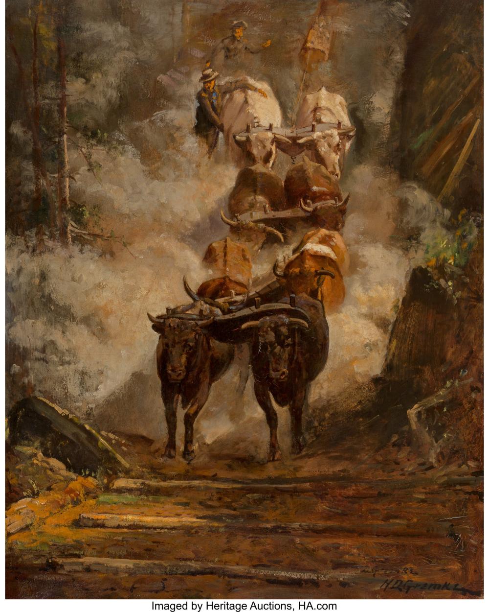 Henry Dietrich Gremke comparable auction result: henry dietrich gremke american 1860 1939 the drive oil on canvas 27 x 21 3 4