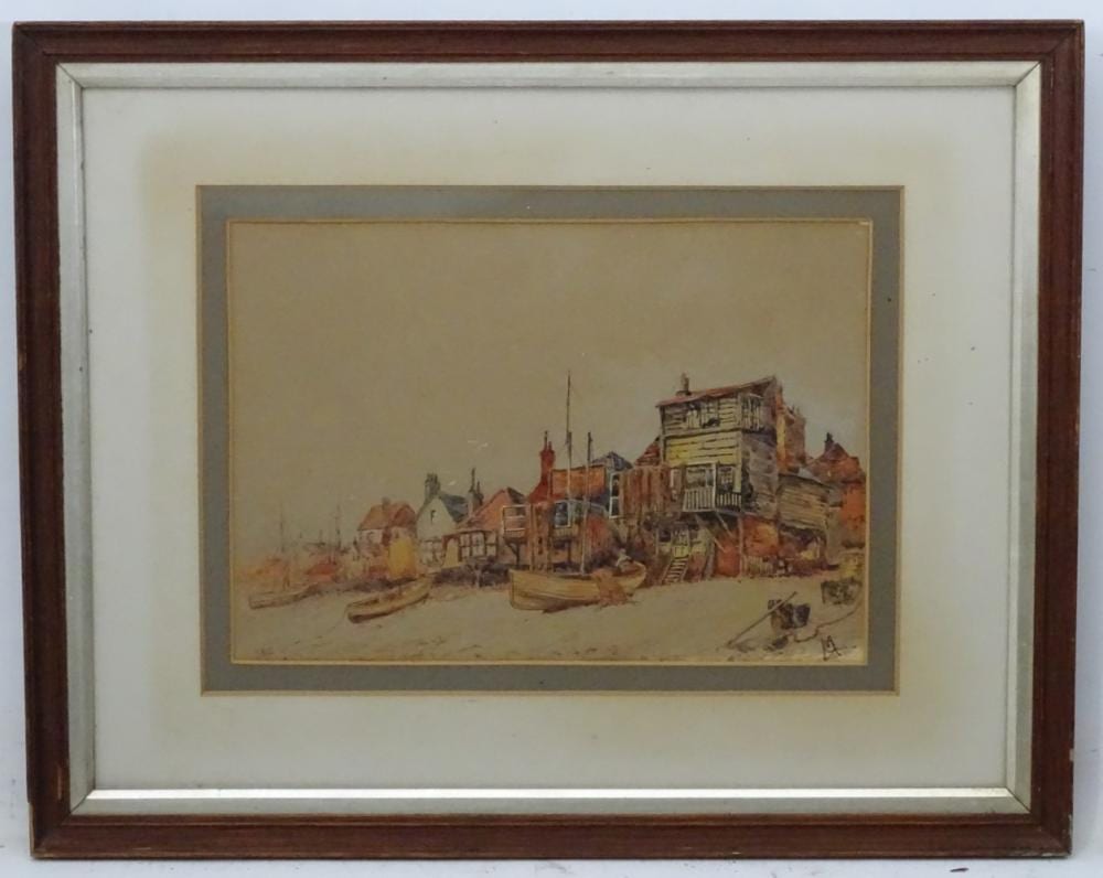Clara Montalba comparable auction result: clara montalba 1842 1929 watercolour deal 1877 harbour kent titled