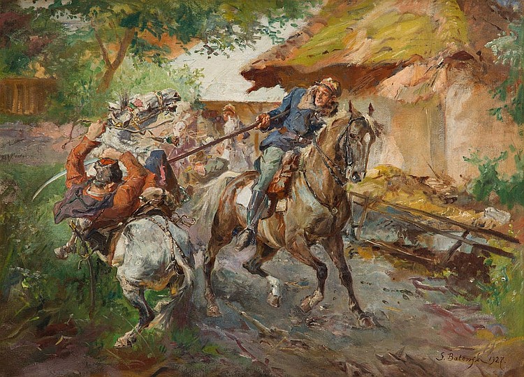 Stanislaw Kaczor-Batowski comparable auction result: stanislaw kaczor batowski 1866 1946 clash 1927