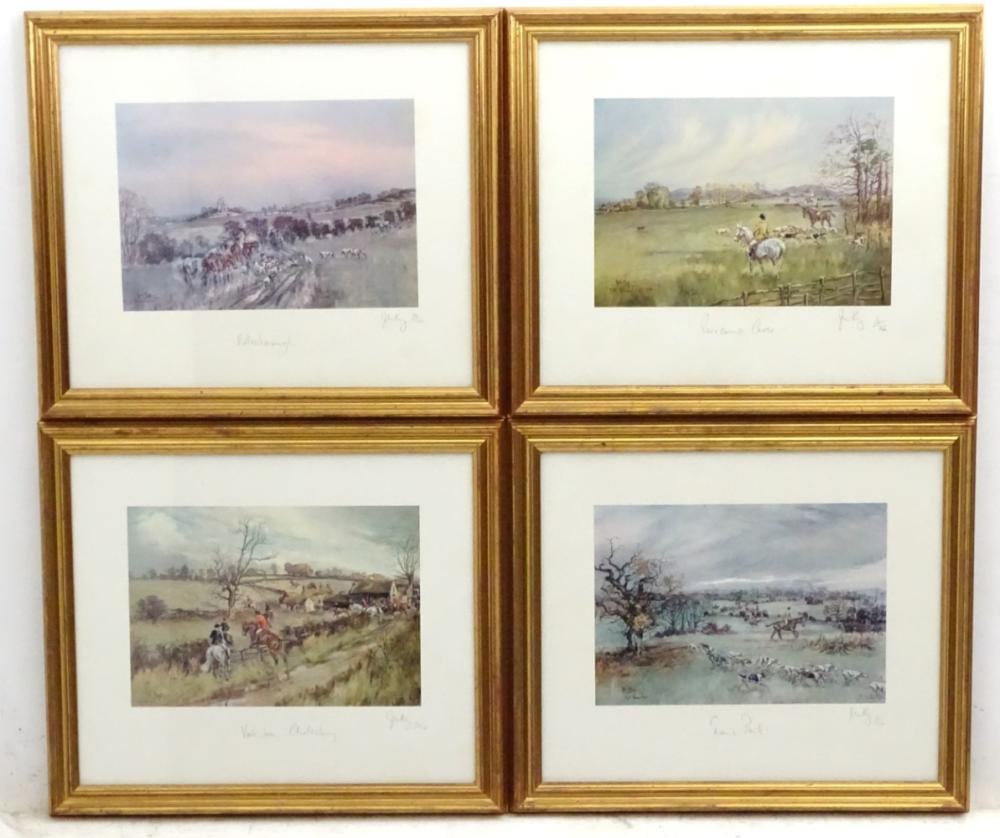 John Gregory King comparable auction result: john gregory king 1924 2014 hunting vale of aylesbury a set of four coloured signed engravings