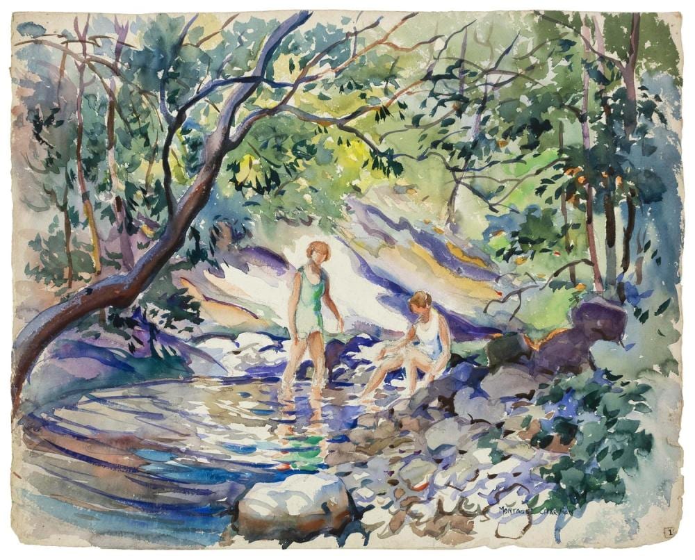 Montague Charman comparable auction result: frederick montague charman new york 1894 1986 one summer afternoon watercolor on paper 18 x 22 25 unframed