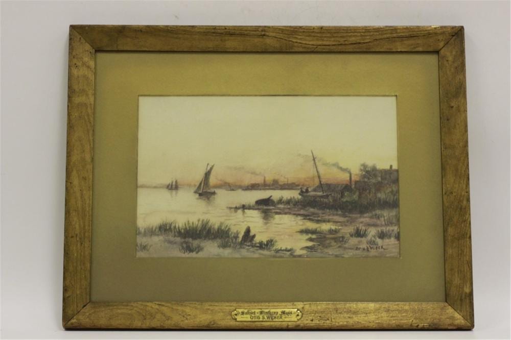 Otis Weber comparable auction result: otis weber watercolor sunset