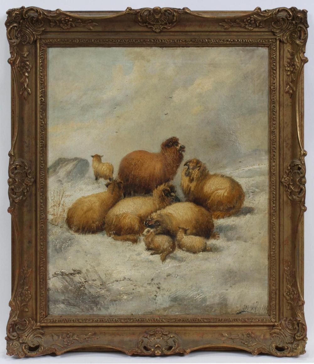 Alfred Morris comparable auction result: alfred morris oil on canvas highland sheep