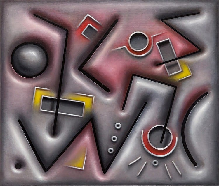 Maciej Mackiewicz comparable auction result: maciej mackiewicz b 1977 form 7l3k 2018 60 x 70 cm