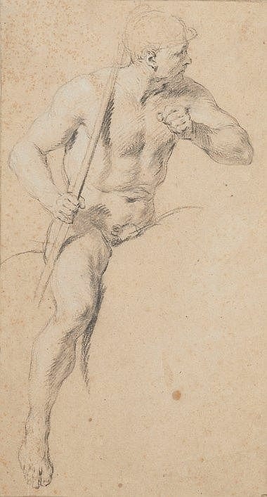 François Lemoyne comparable auction result: fran ois lemoyne paris 1688 1737 etude d un cavalier casqu tenant une lance pierre noire craie blanche et estompe sur papier beige 36 6 x 19 7 cm