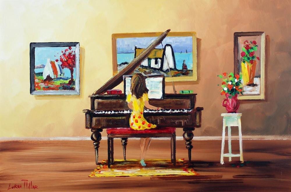 Lorna Millar comparable auction result: lorna millar playing the piano