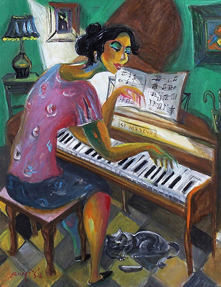 Rudy TS (b. Singaraja, Bali, 1960) Bermain Piano comparable sale