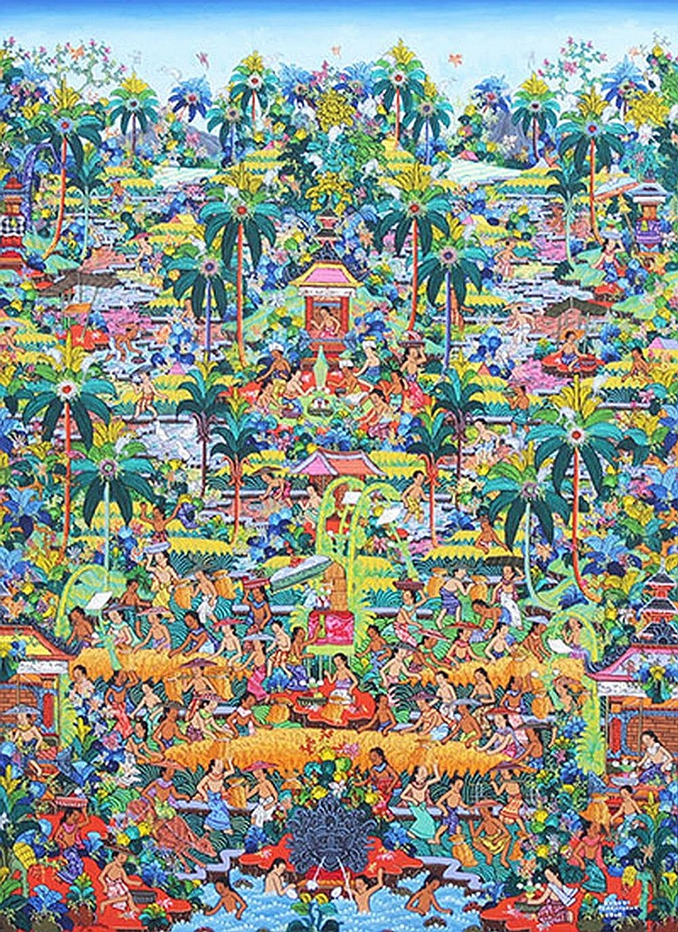 Soki, Ketut (b. Penestanan, Gianyar, Bali, 1946) Bali Life #1 comparable sale