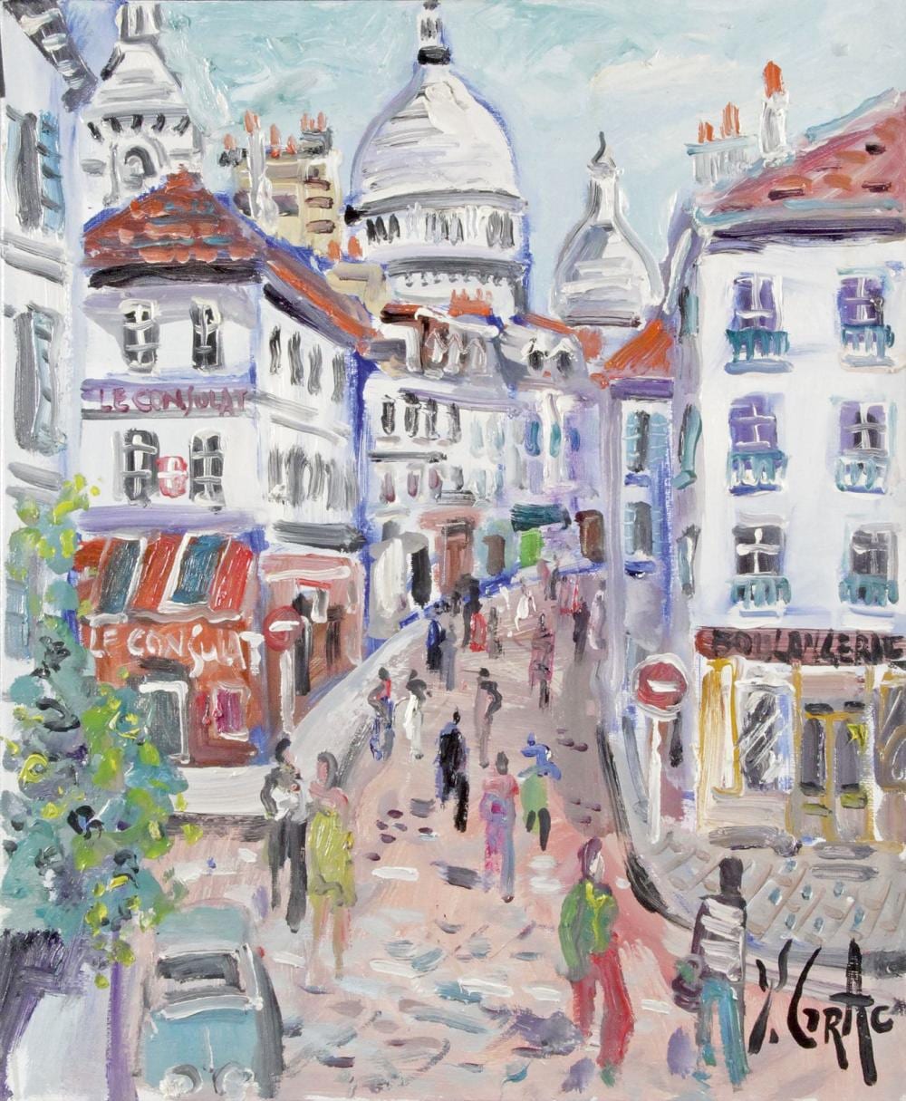 Yvon Grac comparable auction result: yvon grac 1945 montmartre anim huile sur toile sign e en bas dro