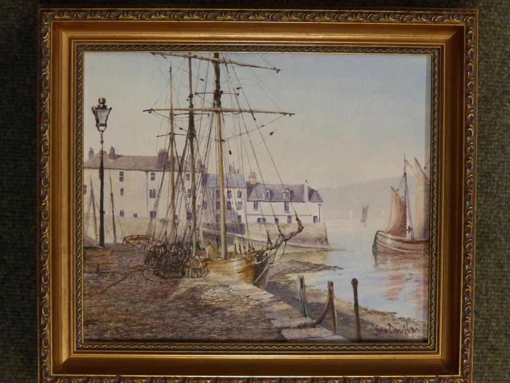 John (1737) Donaldson comparable auction result: john donaldson a modern oil on canvas lower ferry dartmouth with sailing vessels signed 9 x