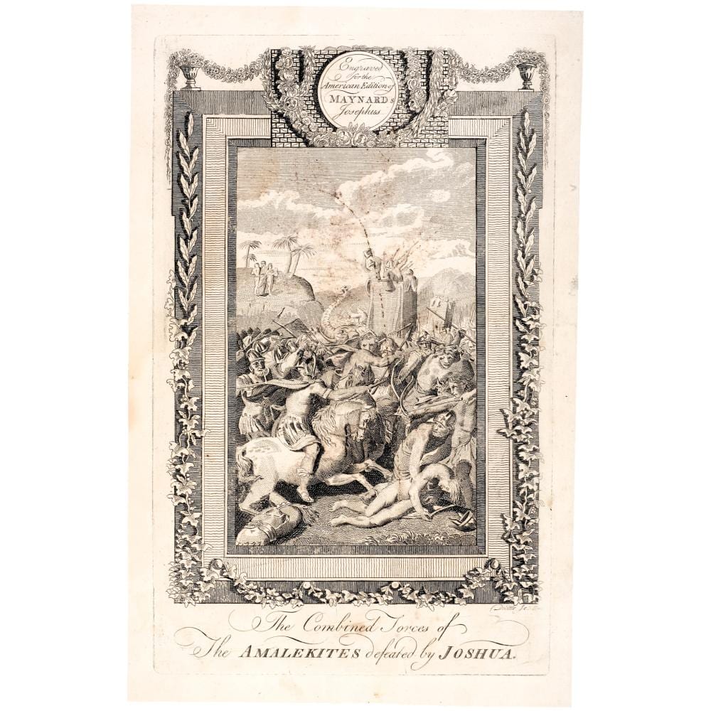 Joshua Charles Armitage comparable auction result: 1792 amos doolittle copper plate engraved print amalekites defeated by joshua