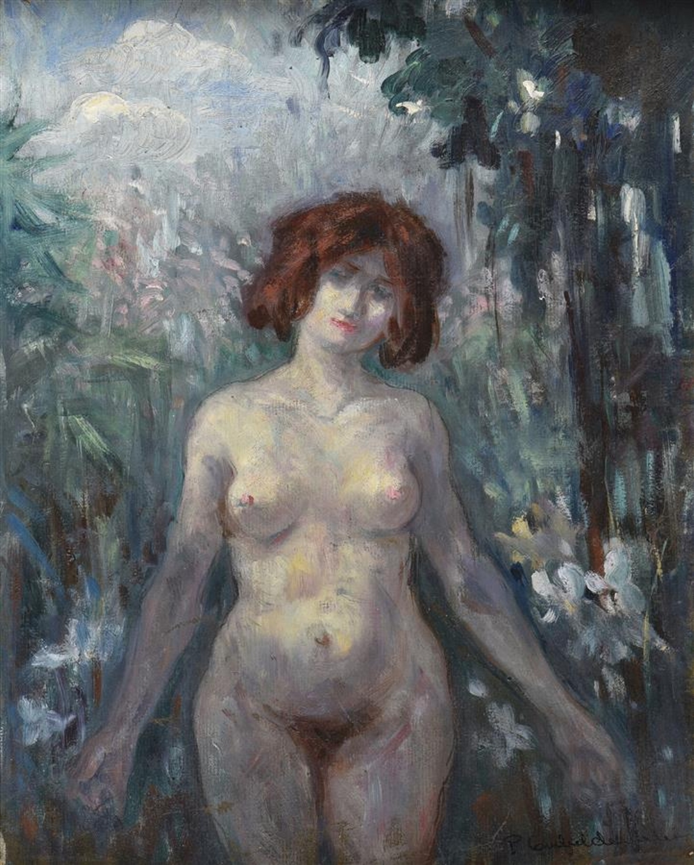 Pierre Combet-Descombes comparable auction result: pierre combet descombes 1885 1966 nu dans un paysage huile sur carton sign e en bas droite h 29 5 cm l 23 5 cm dv