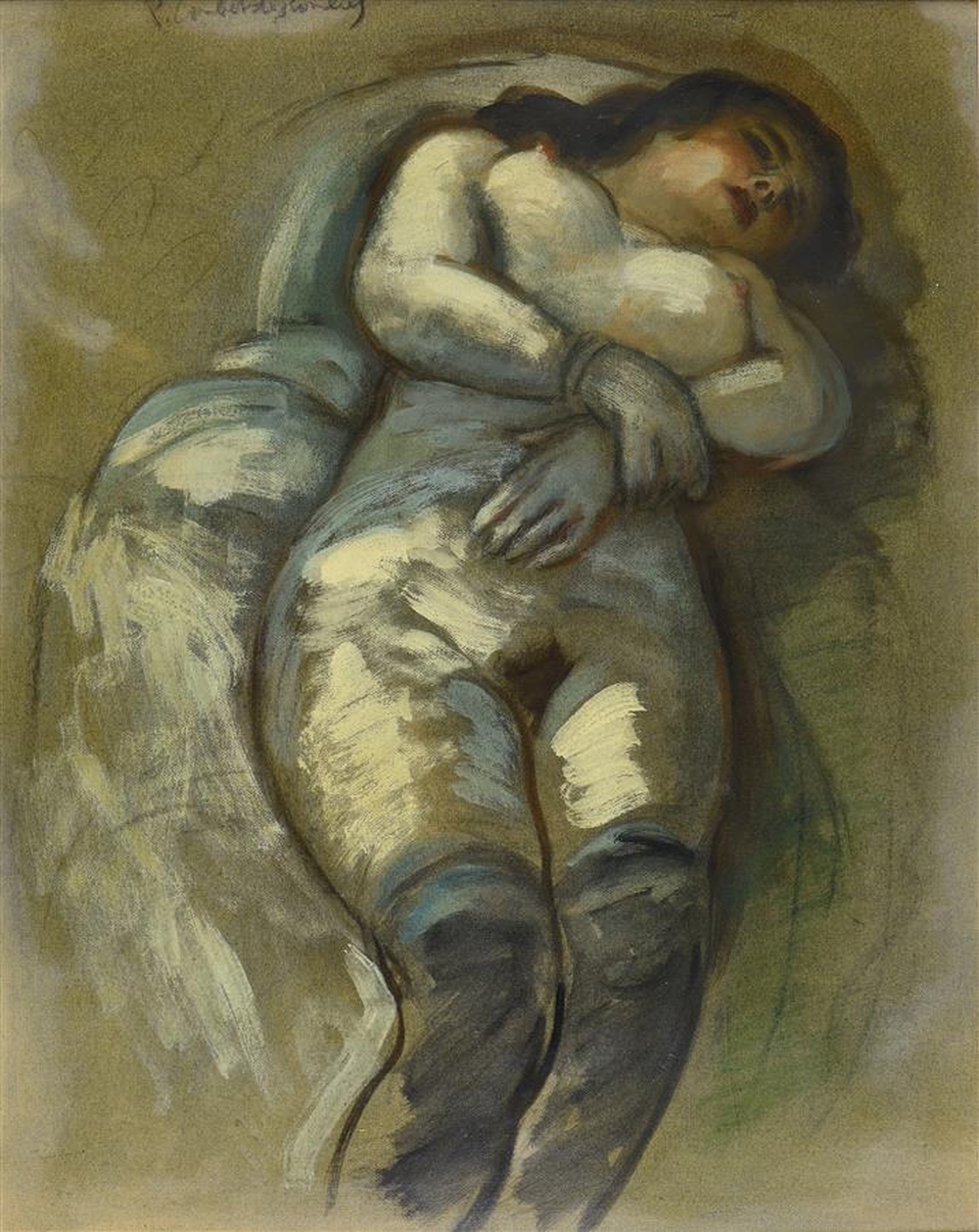 Pierre Combet-Descombes comparable auction result: pierre combet descombes 1885 1966 grand nu aux bas noirs technique mixte sur carton sign e en haut gauche h 72 2 cm l 57 2 cm ac