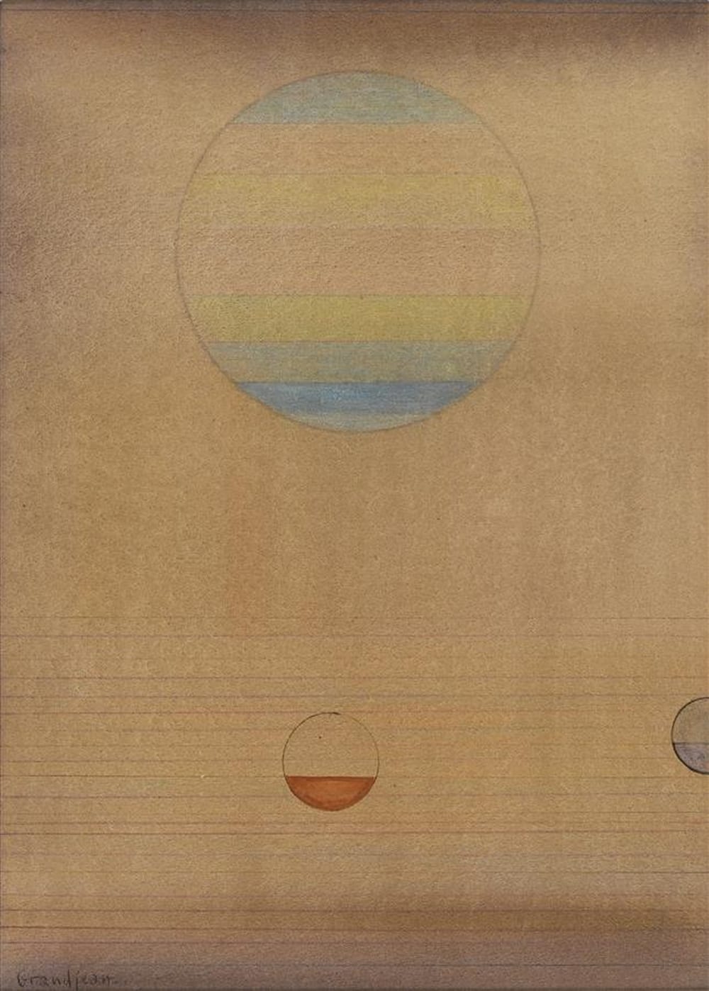 Raymond Grandjean comparable auction result: raymond grandjean 1929 2006 sans titre aquarelle et crayons de couleur h 24 5 cm l 18 cm vue dv