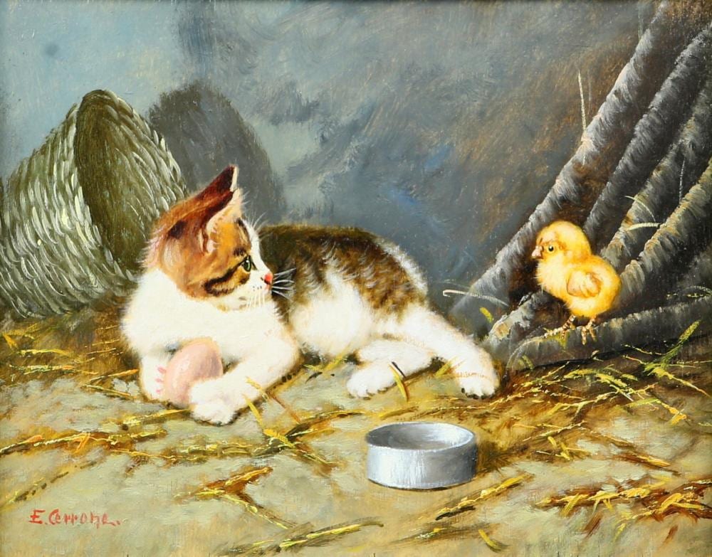 Eduardo Cerrone comparable auction result: eduardo cerrone italian 1935 2011 kitten and ch