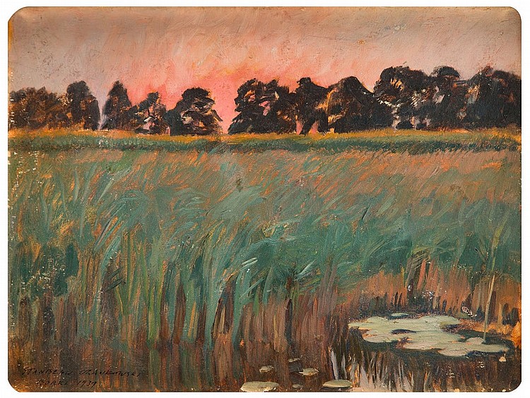 Stanislaw Jan Maurycy Czajkowski comparable auction result: stanislaw czajkowski 1878 1954 sunset in borki 1939