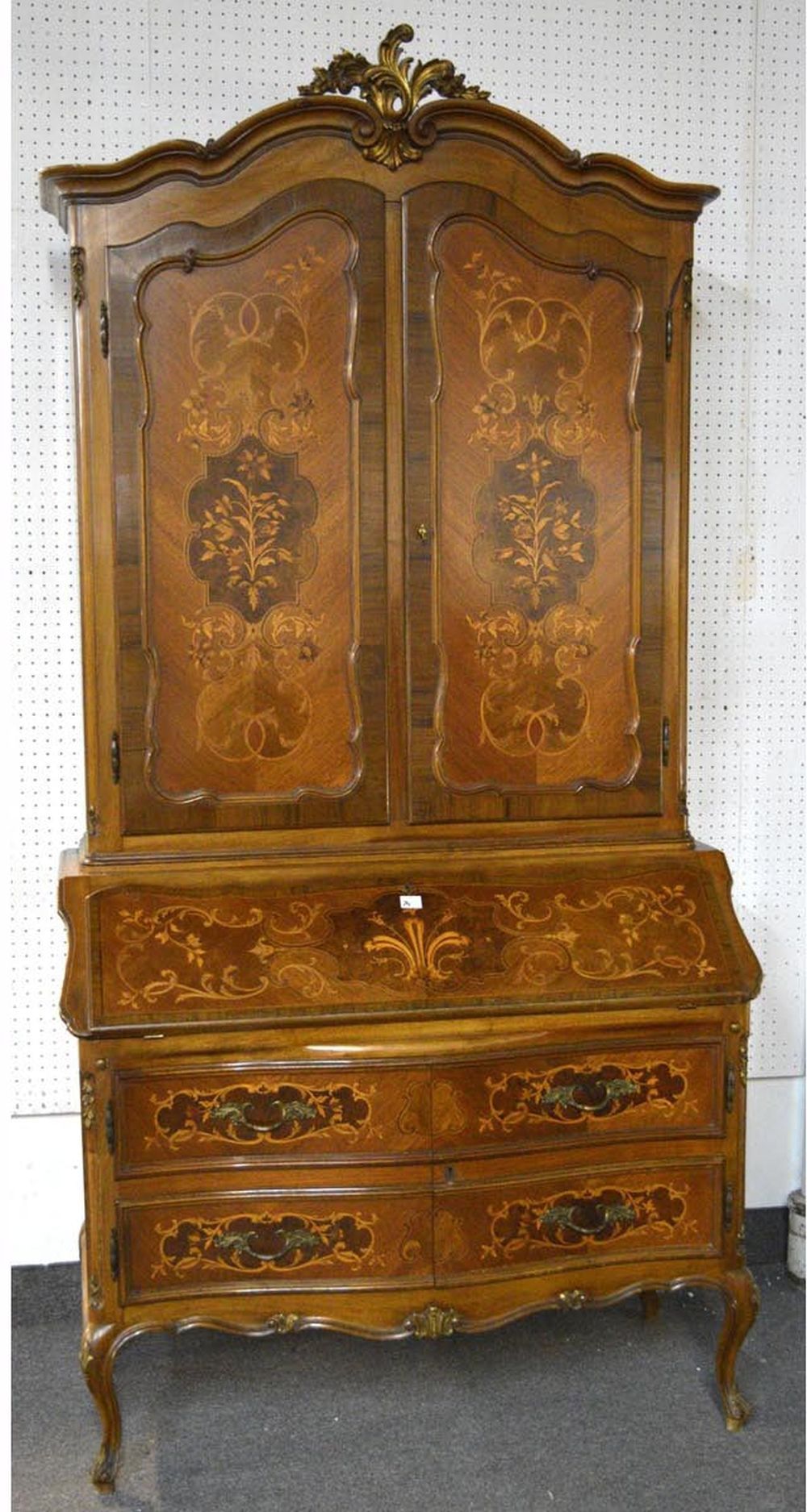 Vintage drop-front secretary sold by Empire Auctions, lot 313 — auction record photograph