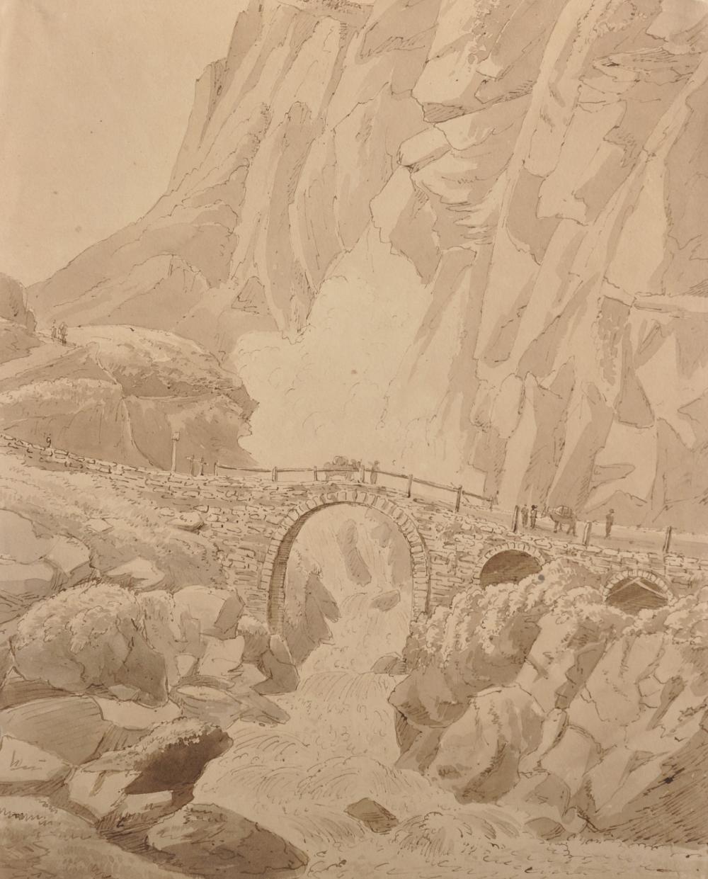 James Pattison Cockburn comparable auction result: james pattison cockburn 1778 1848 british devil s bridge near the gotherd 1816 watercolour signed inscribed and dated 1816 on reverse unframed 13 25 x 11 5